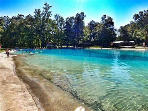 red clay swimming pool.